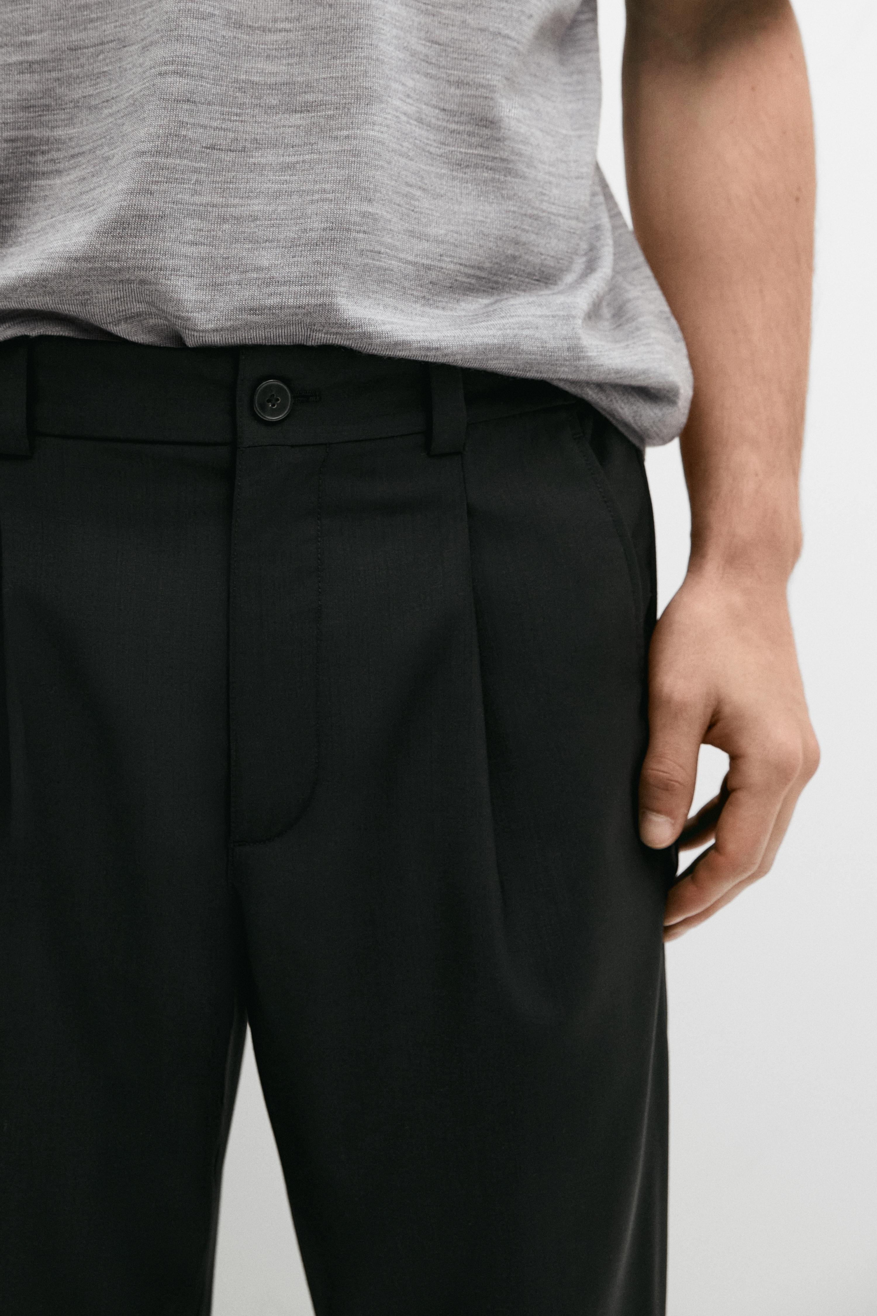 Relaxed fit cool wool trousers with darts